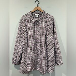 NWT CJ Banks Women’s Button Up Tunic Purple Plaid Shirt Plus Size 5X‎